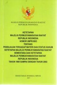 Image of KETETAPAN MAJELIS PERMUSYAWARATAN RAKYAT RI